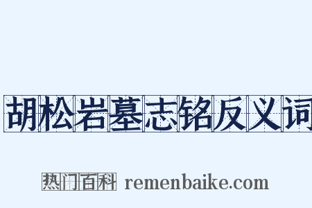 胡松岩墓志铭反义词是什么意思的图片
